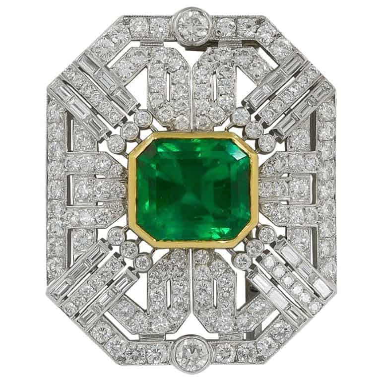 emerald brooch